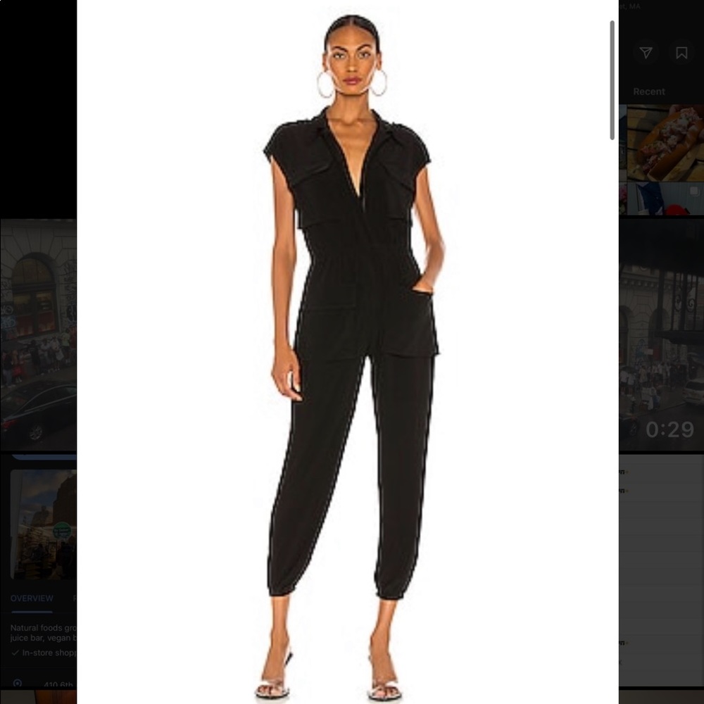 Norma Kamali sleeveless cargo jumpsuit size XS